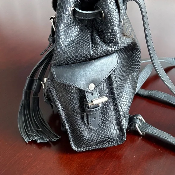 Freebird Charcoal Snake Print Backpack - Picture 8 of 14